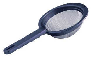 PLASTIC STRAINER WITH S.S. MESH (16.5 CM ) (INDIGO) (24 PC)
