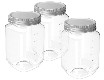 CRYSTAL JAR (460 ML X 3 ) (NATURAL) (3 PC SET)