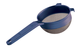 PLASTIC STRAINER WITH S.S. MESH (10 CM ) (INDIGO) (60 PC)