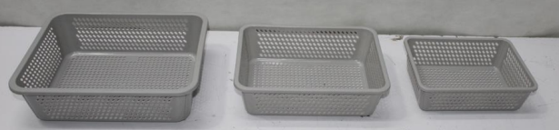 EASY RECTANGLE BASKET SET (GREY) (3 PC SET)