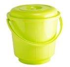 ST. BUCKET PLASTIC HANDLE WITH LID (13 LTR) (ASSORTED)