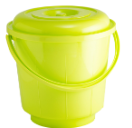 ST. BUCKET PLASTIC HANDLE WITH LID (16 LTR) (ASSORTED)