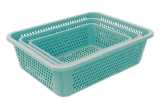 EASY RECTANGLE BASKET SET (ASSORTED) (3 PC SET)