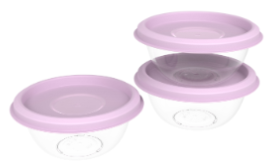 PRISM ROUND CONTAINER SET (200R X 3) (600 ML) (BLUSH, LILAC) (3 PC SET)