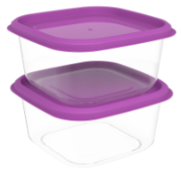 PRISM SQUARE CONTAINER SET (1000H X 2) (2000 ML) (BLUE/PURPLE) (2 PC SET)
