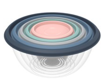 PRISM ROUND CONTAINER SET (6500 ML) (ASSORTED) (5 PC SET)