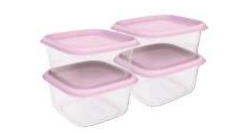 PRISM SQUARE CONTAINER SET (160H X 4) (640 ML) (ASSORTED) (4 PC SET)