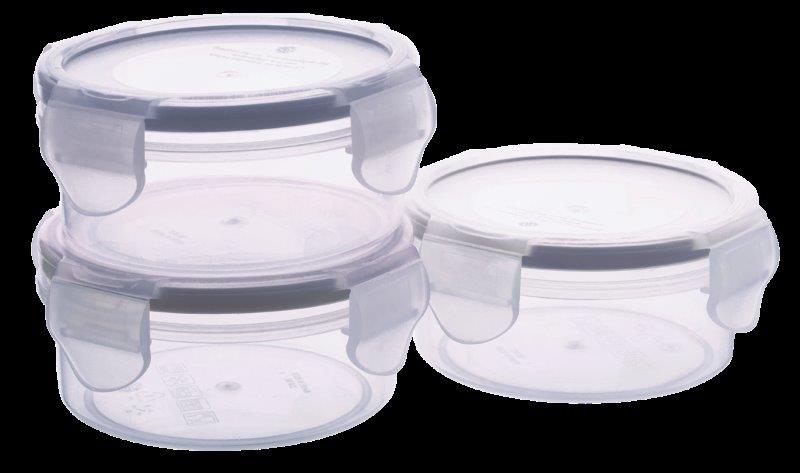 Lock & Safe Container 230R X 3 (690 Ml) (Assorted) (3 Pc Set)