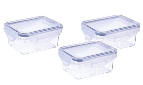 LOCK & SAFE CONTAINER 200RCT (200 ML) (ASSORTED) (3 PC SET)