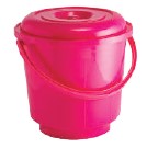 St. Bucket Plastic Handle With Lid (6 Ltr) (Assorted)