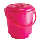 St. Bucket Plastic Handle With Lid (11 Ltr) (Assorted)