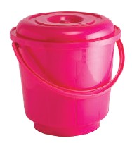 St. Bucket Plastic Handle With Lid (16 Ltr) (Assorted)
