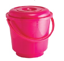 St. Bucket Plastic Handle With Lid (18 Ltr) (Assorted)