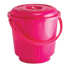 St. Bucket Plastic Handle With Lid (20 Ltr) (Assorted)