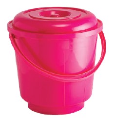 St. Bucket Plastic Handle With Lid (25 Ltr) (Assorted)