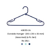 Durable Hanger  (410 X 210 X 35 Mm) (Assorted) (6 Pc Set)