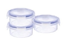 Lock & Safe Container (230R X 3) (690 Ml) (Assorted) (3 Pc Set)