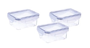 Lock & Safe Container 200Rct (600 Ml) (Assorted) (3 Pc Set)