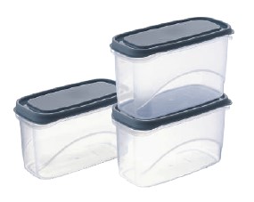 Frostee Container 950 Ml  (2850 Ml) (Assorted) (3 Pc Set)