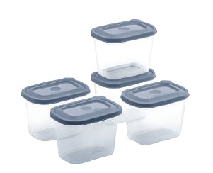 Food Saver Container 250V (250V X 5) (1250 Ml) (Assorted) (5 Pc Set)