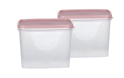 Sleek Container (850V X 2)  (1700 Ml) (Assorted) (2 Pc Set)