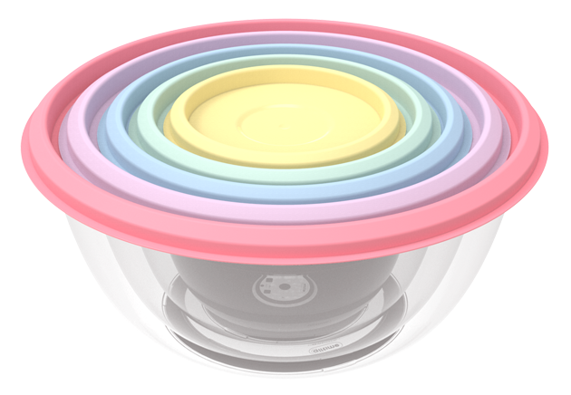 Prism Round Container Set (6500 ml) (Assorted) (5 pc set)