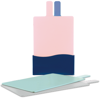 4 PRO CHOPPING BOARD WITH STAND (330 X 195 X 4 MM) (ASSORTED) (4 PC SET)